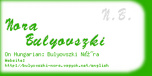 nora bulyovszki business card